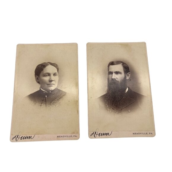 Lot of 7 Antique Cabinet Cards 1880s Meadville PA Fowler & Dunn Portrait Photos - Picture 3 of 7